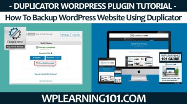 How To Backup WordPress Website Using Duplicator WordPress Plugin (Step-By-Step Tutorial)