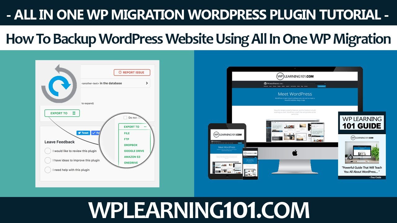 How To Backup WordPress Site Using All In One WP Migration WordPress ...