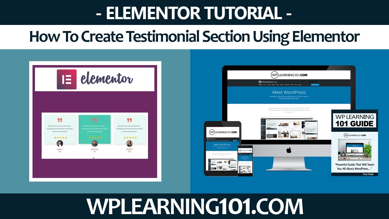 How To Create Testimonial Section For Website Using Elementor In ...