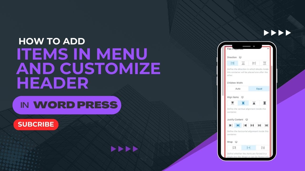 How To Add Items In Menu And Customize Header In WordPress